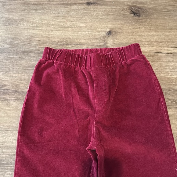 NWOT Woman's Burgundy Corduroy Flare Leg, Elastic Waist Trousers. Size Small - Picture 6 of 7